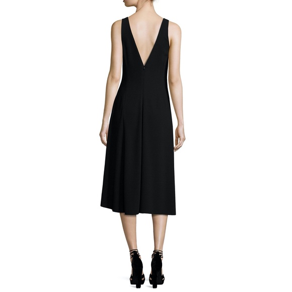 Theory Tadayon B Elevate Crepe Black Midi Dress - Picture 4 of 10